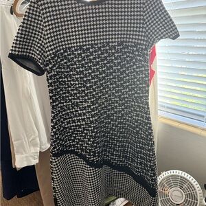 Taylor Black and White Houndstooth Mini Dress